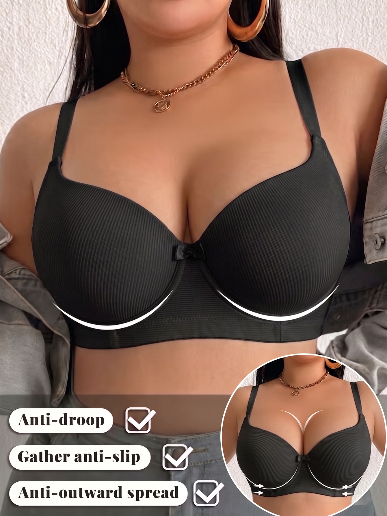 Underwire Bra Padded - Plus Size Women Bra Thin Cup