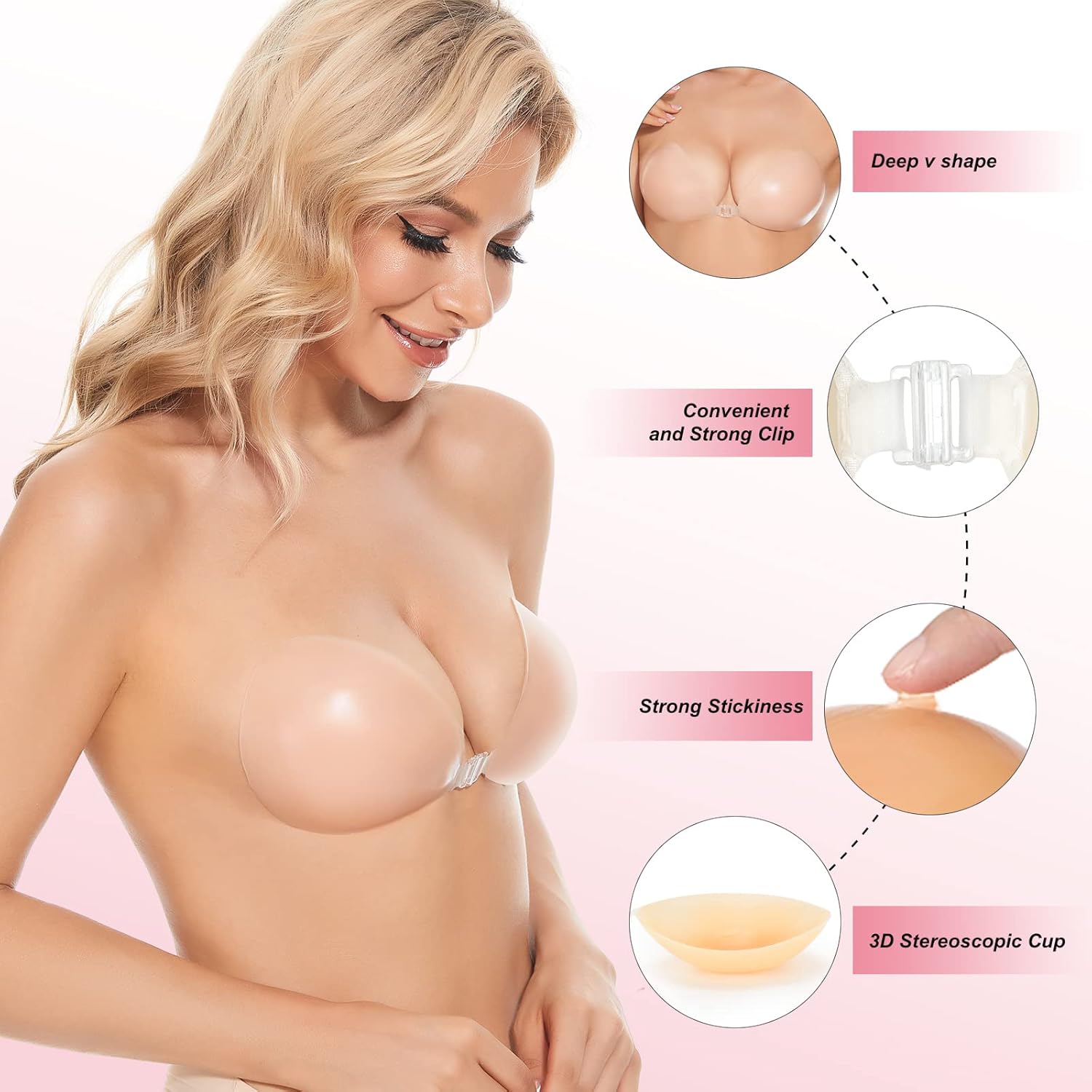 Sticky Bra Push Up Adhesive Br - مراجعة Strapless Bra Adhesive وسعره