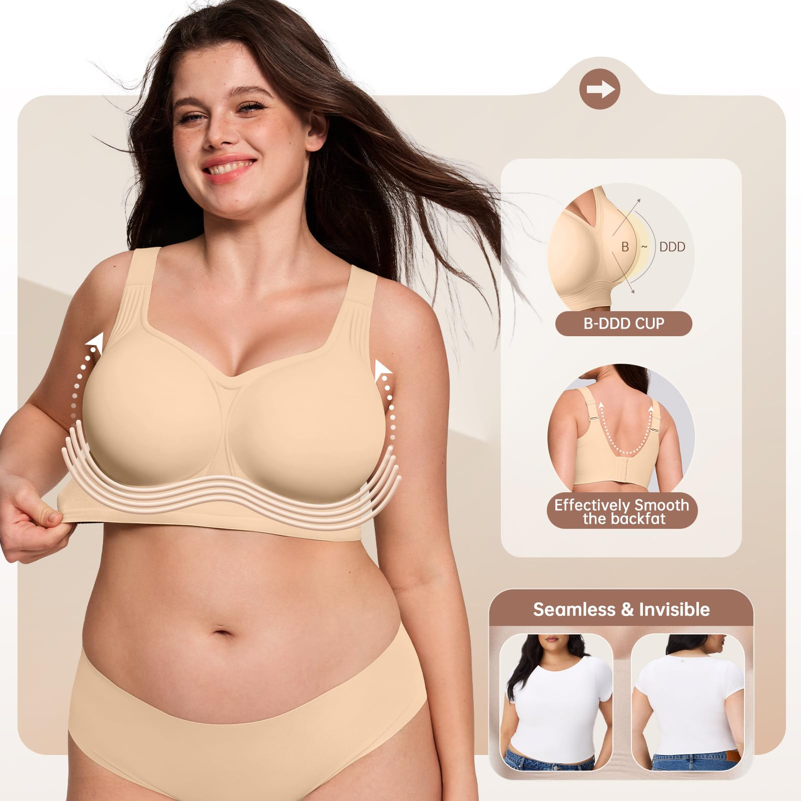 Plus Size Wireless Bra for Wom - مراجعة Underwire Bra Padded وسعره