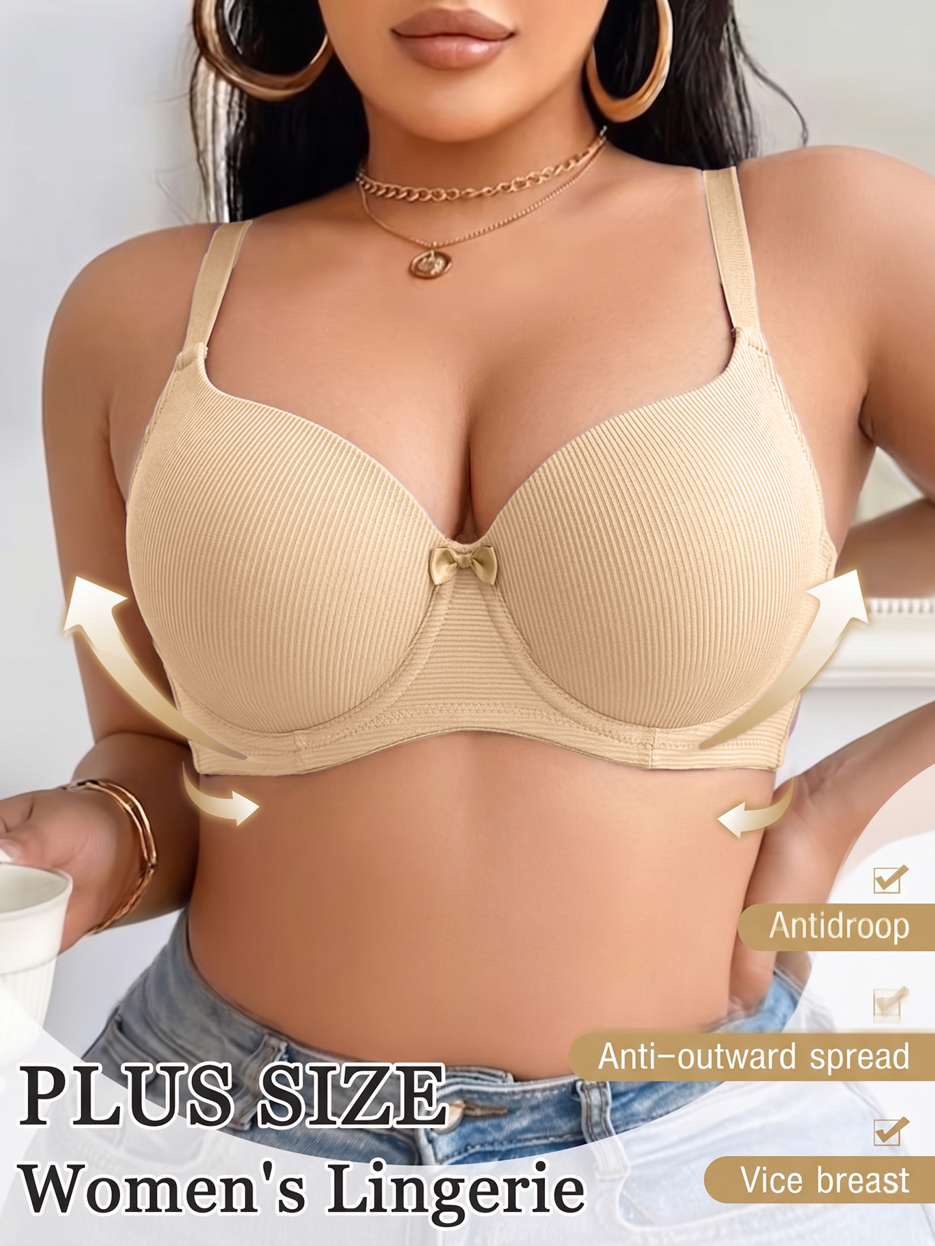 Plus Size Women Bra Thin Cup U - مراجعة Underwire Bra Padded وسعره