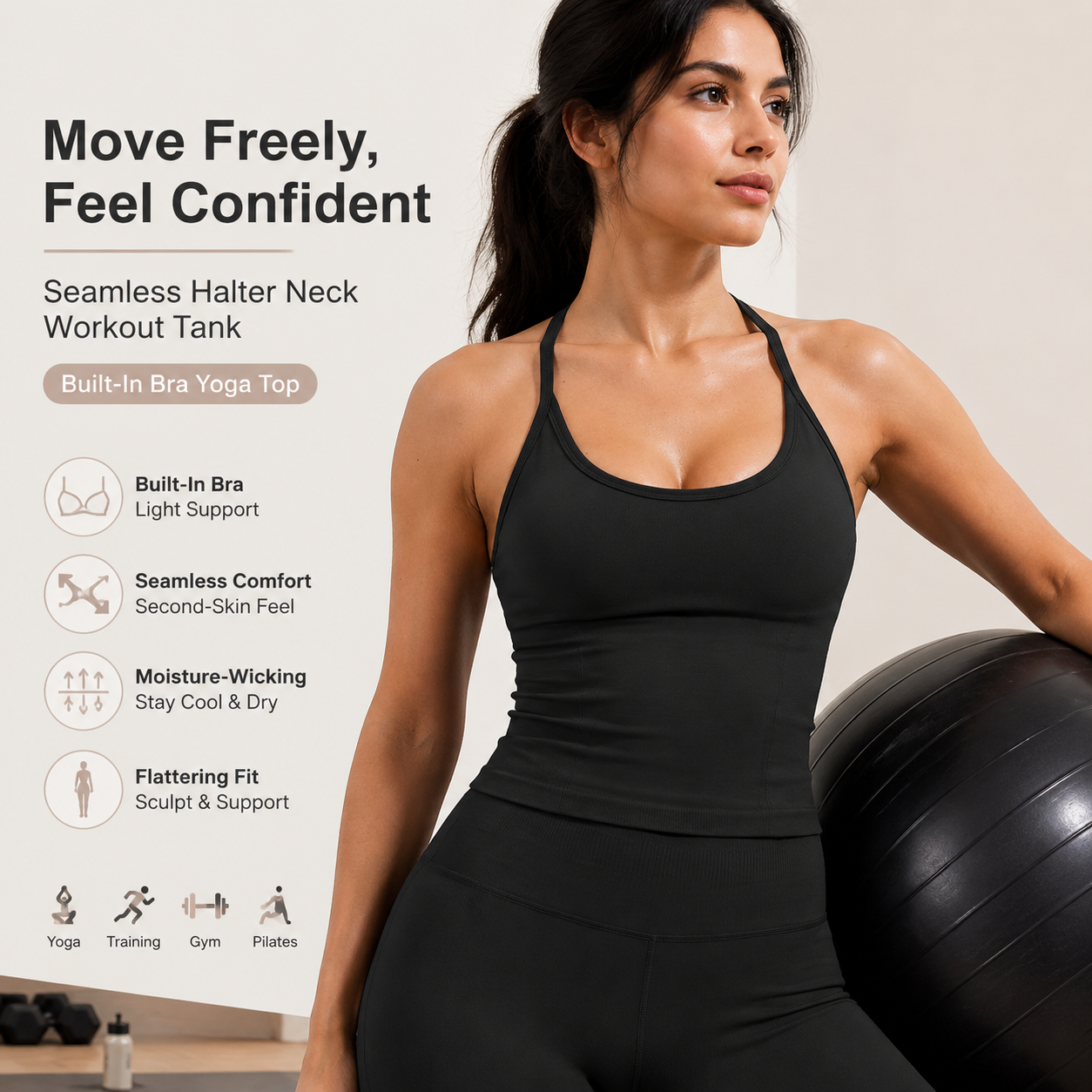 Luxury 2 in 1 Yoga Tank Top wi - مراجعة T Shirt Bra Seamless وسعره