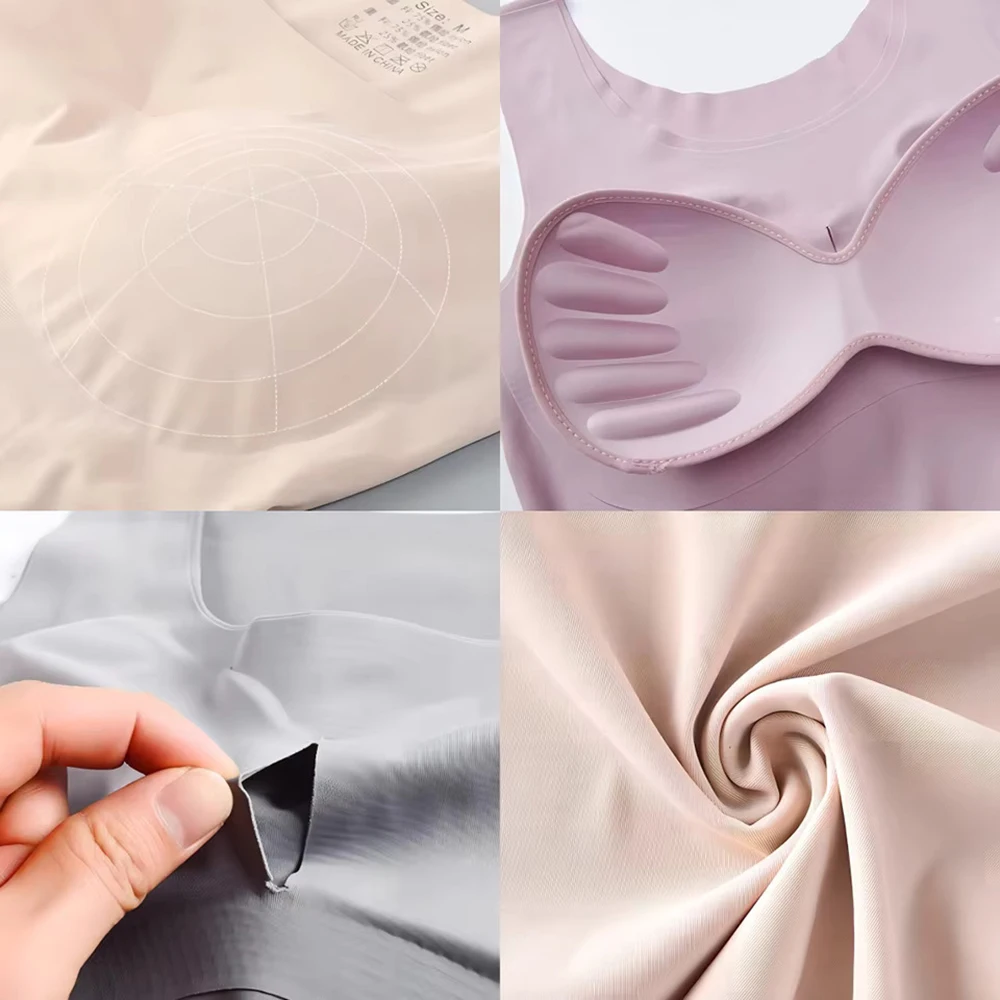 Ice Silk Wireless Push Up Tank - مراجعة T Shirt Bra Seamless وسعره